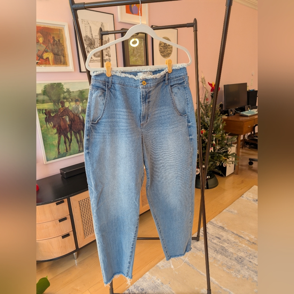 Anne Klein Barrel Leg Women's Blue Jeans